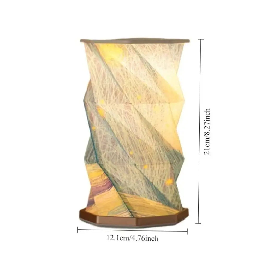 Portable Design Starry Night Light Starry Sky Pattern Creative Art Led Table Lamp Folding Paper LED Light Origami Lamp Vue