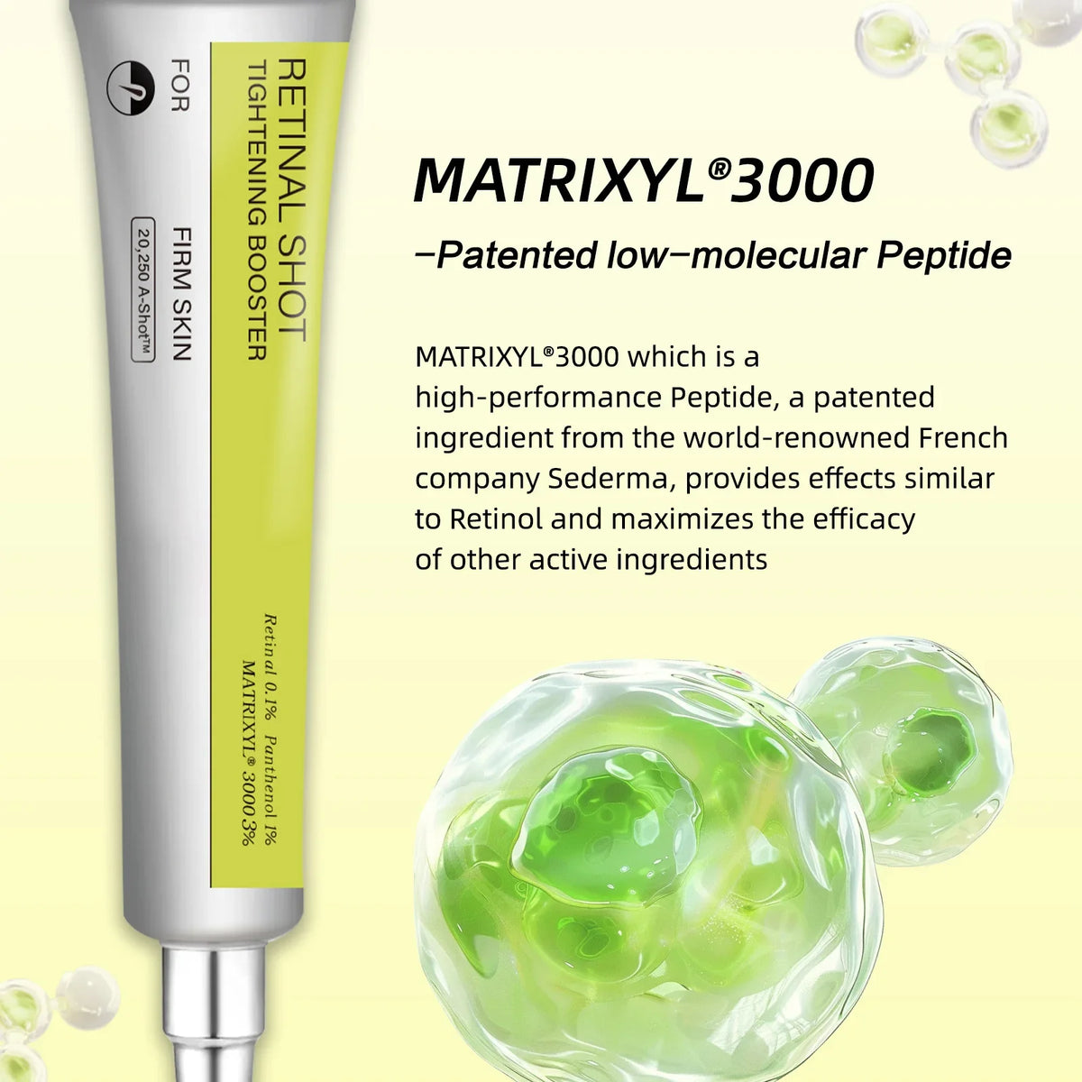Anti-Aging Retinal Serum 15ml 0.1% Nano Retinal MATRIXYL 3000 Tightens Skin Fights Wrinkles Shrinks Pores Vue