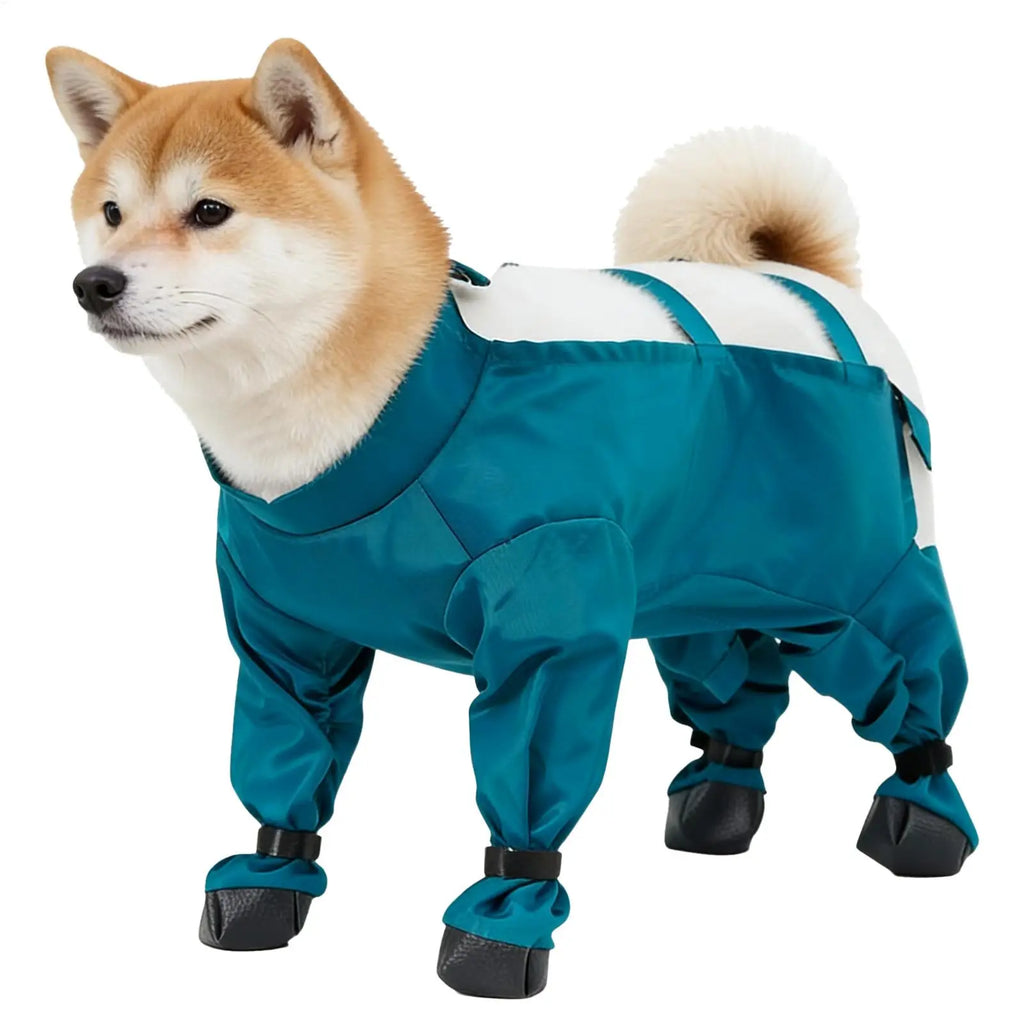 M/L/XL/XXL Winter Dog Snow Suit Adjustable Waterproof Pants Reflective Strips Dog Suspenders Boots Dog Coat Jackets for Outdoor Vue