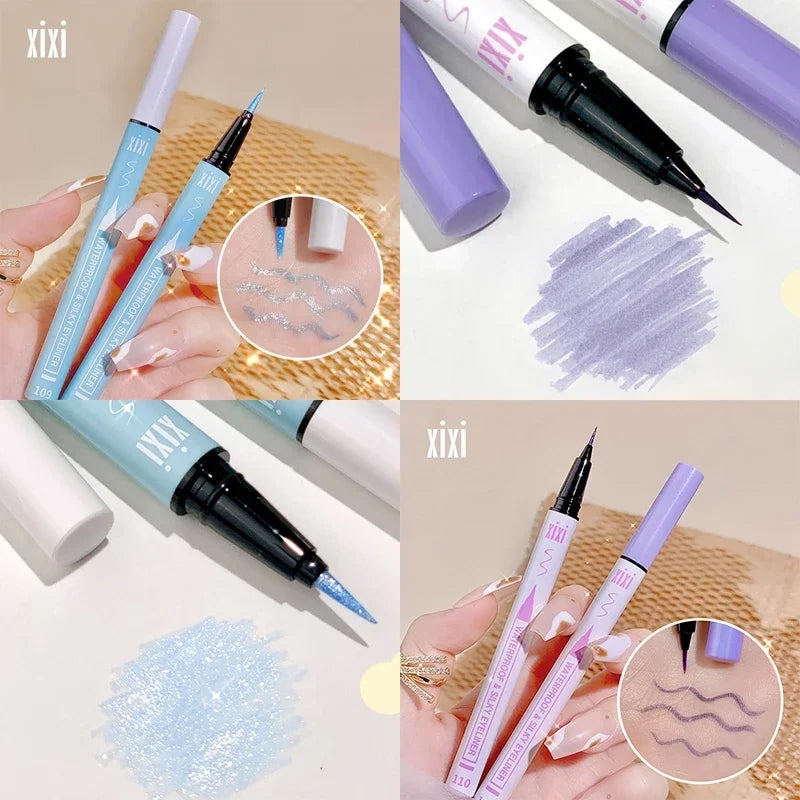 Baby Blue Glitter Eyeliner Pen Galaxy Highlighter Eyeshadow Silkworm Pencil Long-lasting Diamond Shiny Eye Makeup Waterproof Vue