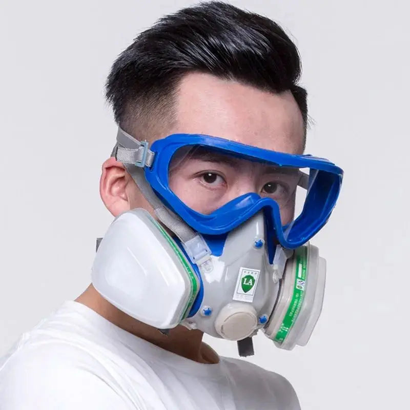 Multi-Function Gas Dust Mask With Safety Glasses Gas Respirator Filters Work Safety For Painting Pesticide Spraying Woodwork Vue