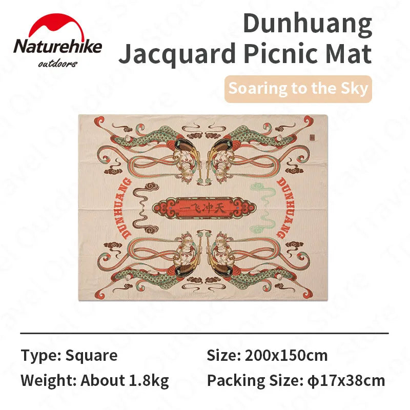 Naturehike Dunhuang Jacquard Picnic Mat 200x150cm | Large Outdoor Blanket Outdoor Picnic Mat Vue Soaring to the Sky
