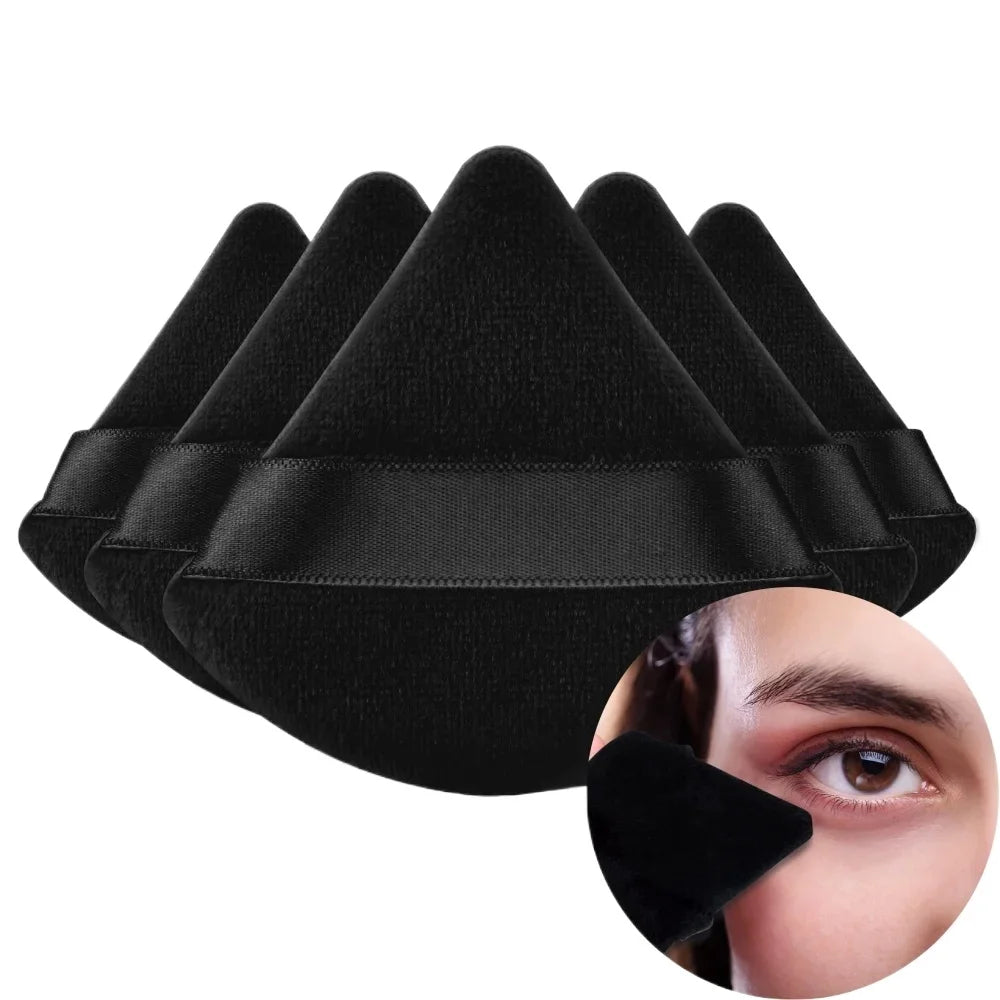 10-100pcs Triangle Mini Velvet Powder Puff Foundation Face Concealer Applicator Cosmetic Finger Sponge Puff Beauty Makeup Tools Vue