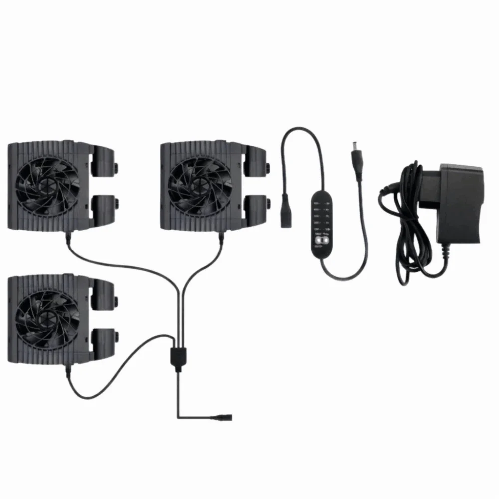 Wall Mounted Fish Tank Cooling Fan Mute Operation Adjustable Wind Speed Aquarium External Fan Energy Efficient Vue US Plug