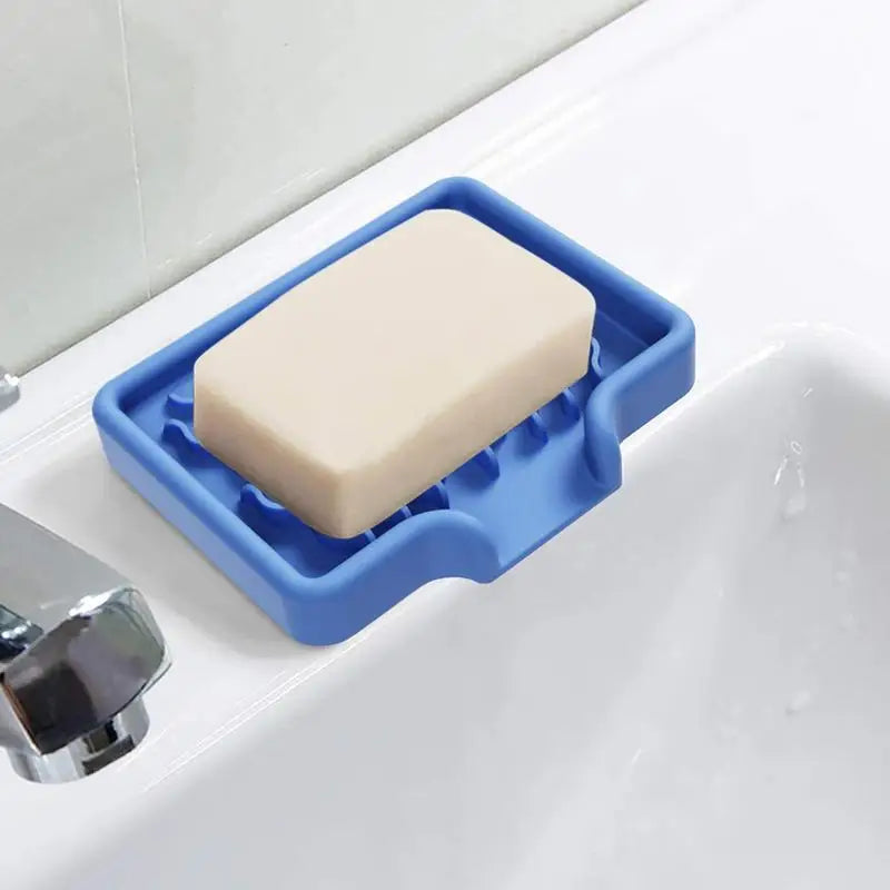 Silicone Self-Draining Soap Dish & Sponge Tray Organizer Silicone Soap Dish Vue