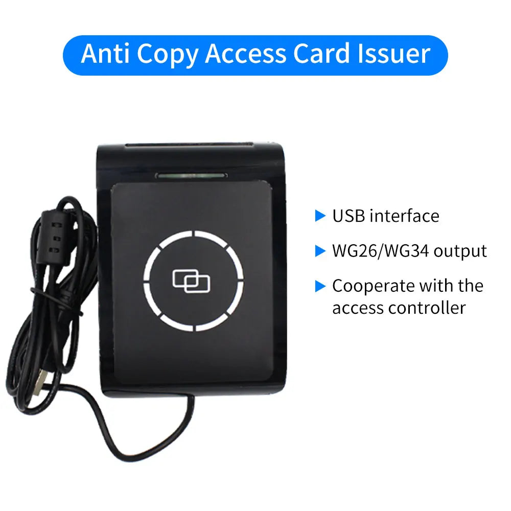 Anti Copy Encryption Anti Duplication Access Control Card Reader Kit Anti-copy RFID Card + USB Card Sensor + Wiegand Card Reader Vue