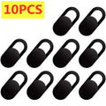Webcam Cover Shutter Magnet Slider Plastic Camera Cover for iPad Tablet Web Laptop Pc Camera Mobile Phone Lenses Privacy Sticker Vue 10PCS Black