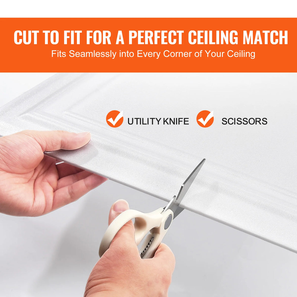 Polystyrene Glue-Up Ceiling Tiles 20x20" – 16 Pack, 44 Sq Ft Glue-Up Ceiling Tiles Vue