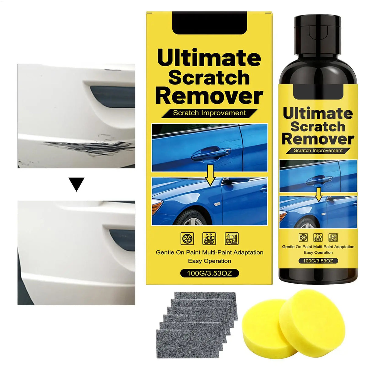 100ml Multi Purpose Easy Fast Removal Scratch Remover Paste for Vehicles Detailing Polishing Care Motorcycle Exterior Garage Vue