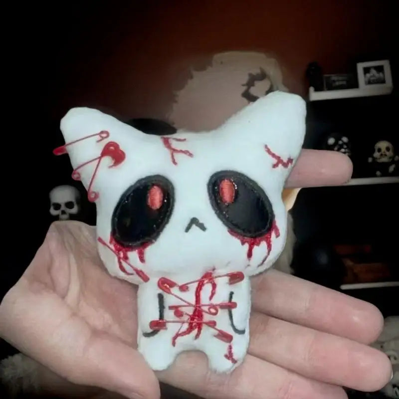 1/2 Pack Spooky Halloween Plush Keychain, Eerie Bloody Beast Figurine Charm, Gothic Fearful Bag Adornments, Couple Present Vue