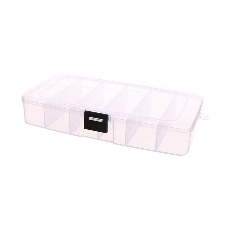 5/6-Grid Portable Plastic Storage Box Dust Proof Hair Clips Jewelry Organizer Household Travel Small Accessories Container Case Vue black-193x102x35mm