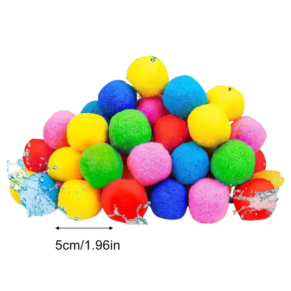 30PCS Splashing Water Balls FunReusable Absorbent Refillable Sponge Ball Colorful Water Fight Toy for Pool Beach Outdoor Summer Vue 30pcs