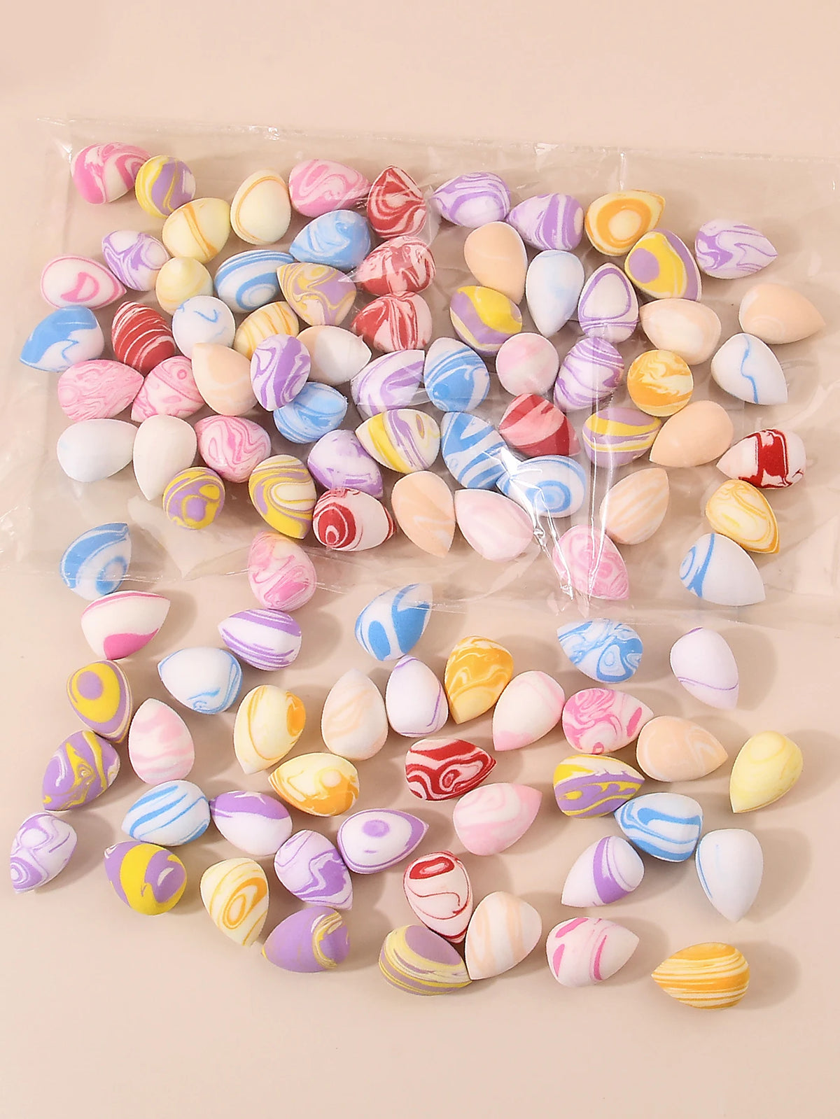 10/20/25/50/100PCS Cute Candy Makeup Sponges - Rainbow Blending Set for Foundation & Concealer, Girls Holiday Gift Vue