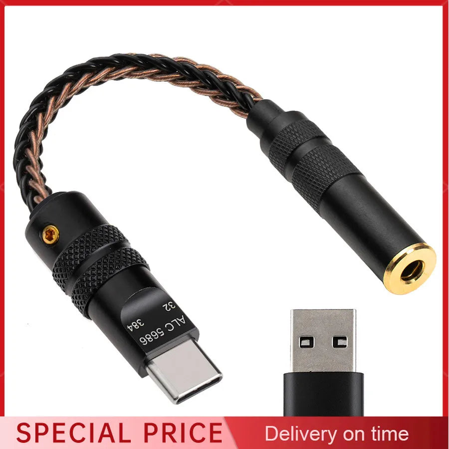 USB-C to 3.5mm DAC Amp Adapter – ALC5686 Audio Decoder Cable DAC Audio Adapter Vue