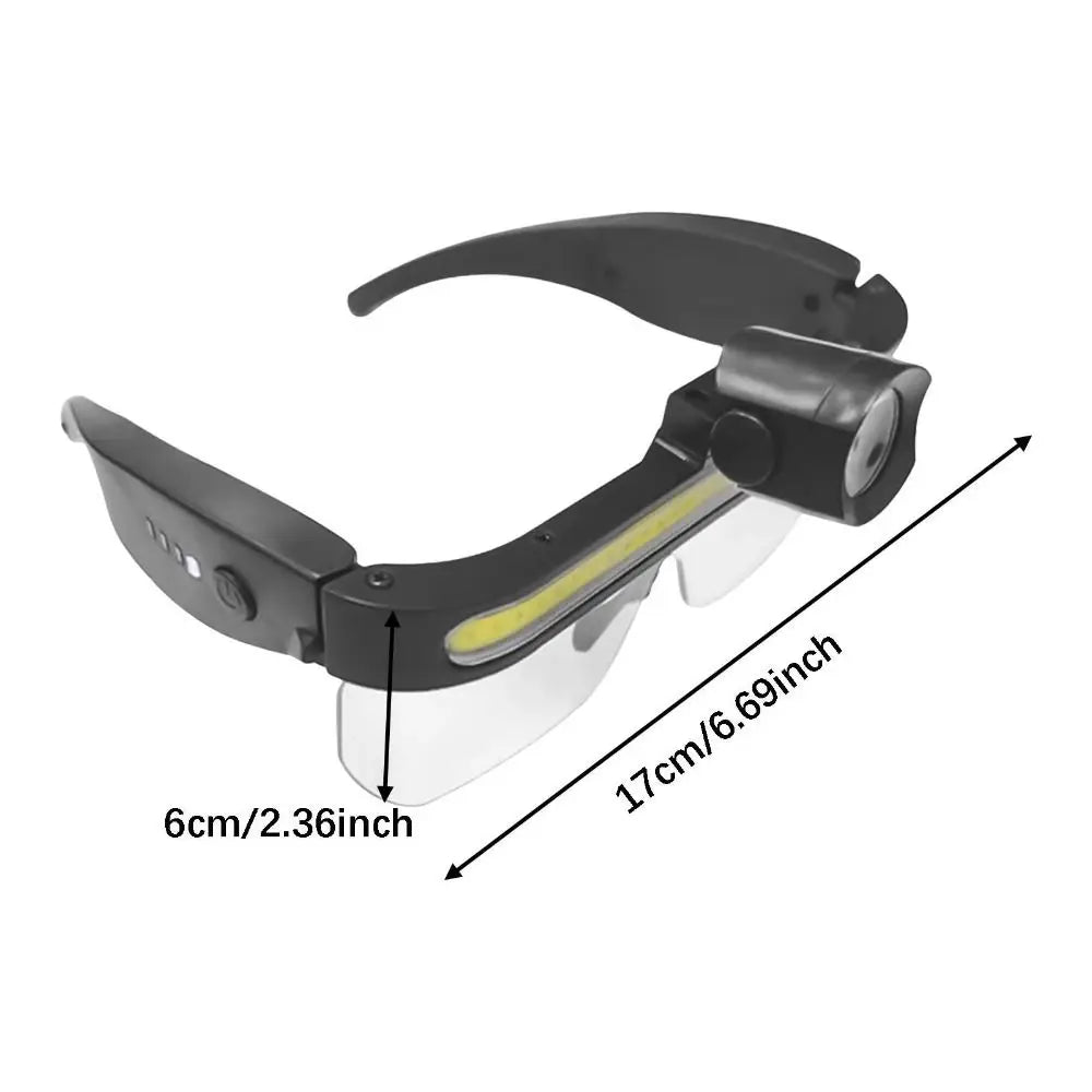 Lightweight Intelligent Sensing Headlight Waterproof Hands-Free LED Headlight Glasses Large-Area Floodlight Adjustable Vue