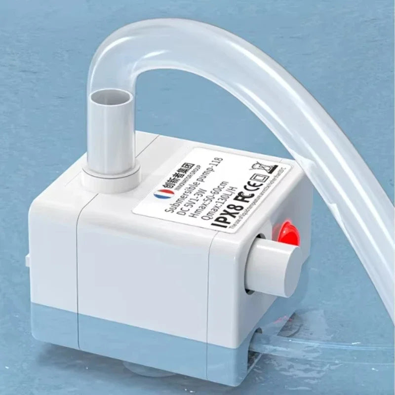 USB Ultra-Quiet Submersible Pump Fish Tank Pump Pet Drinking Water Fountain Low Water Power Off DC Filter Pump Garden Fountain Vue