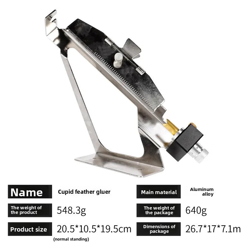 Aluminum Alloy Metal Feather Glue Device with Adjustable Gear, Archery and Bow Equipment, Hunting Bow Accessories Vue