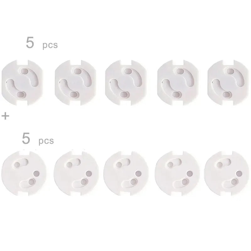 vvocci 10pcs outlet cover Baby Safety Electrical Security Plastic Safe Lock Cove Socket Protection Electric Shock Hole Children Vue 5pc2Holes 5pc3Holes