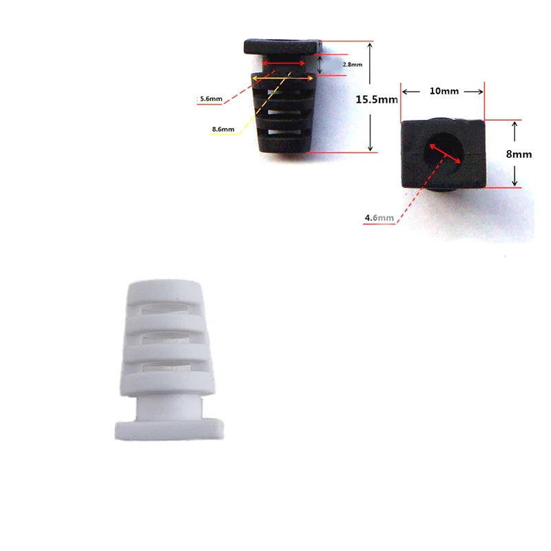 10Pcs 4.6/5.2/6mm Cable Gland Connector Rubber Strain Relief Cord Boot Protector Sleeve For Power Tool And Cellphone Charger Wir Vue 4.6mm White