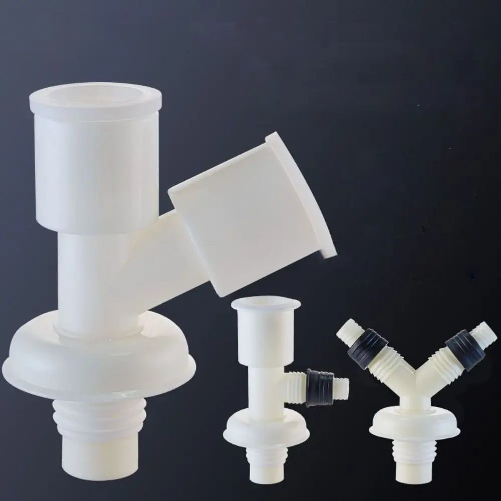Dual-Interface Washing Machine Drain Tee Dual-Purpose Anti-Return Floor Drain Joint Pipe Connector Two-In-One Drain Pipe Tee Vue