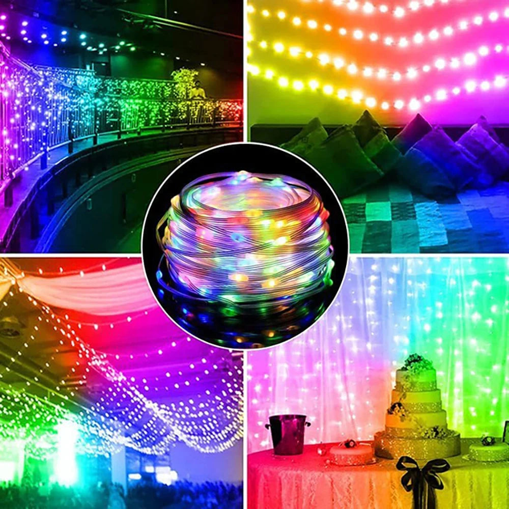 5V USB WS2812B RGBIC LED String Lights Addressable Fairy Lights DIY Color Changing Christmas Holiday Decoration Vue
