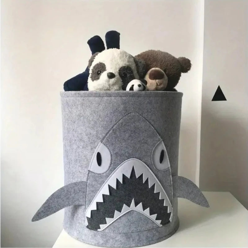1-5PCS Round Foldable Felt Toy Storage Basket Non Woven Laundry Hamper Durable Collapsible Clothes Organizer Bin for Closet Vue