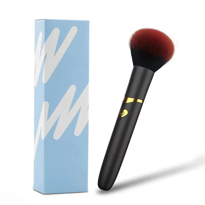2 In 1 Electric Multi-Function Soft Fluffy Portable Foundation Brush Vibration Makeup Brush Rechargeable Detail Makeup Tools ﻿ Vue black
