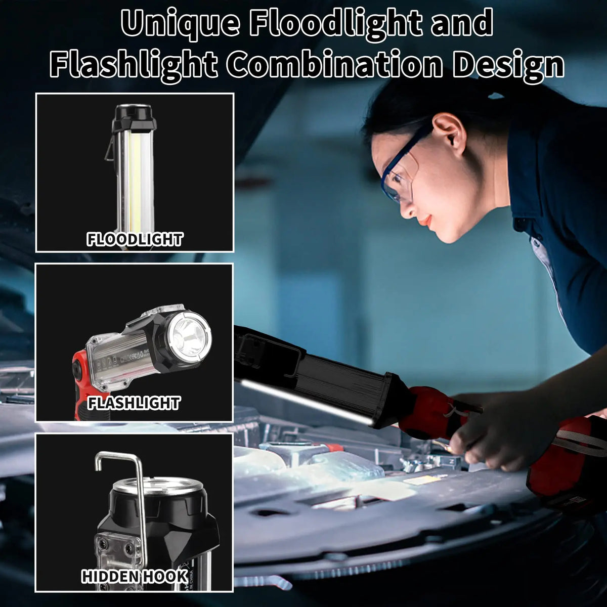 Portable Camping Light Outdoor Flashlight for Milwaukee 18V Battery Rechargeable LED Work Light for Workplace Emergency Lighting Vue