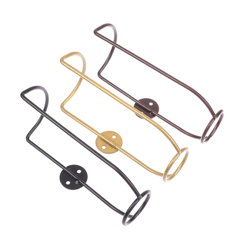 1Pc Wall-Mounted Wine Holder Iron Metal Champagne Storage Display Rack Stand Bar Shelf Support Vue