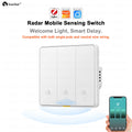 SmarDeer ZigBee Smart Switch with Motion Sensor,Human Body Presence Detector Auto Light ON/OFF,Tuya Wall Light Switch for EU Vue 3 Gang