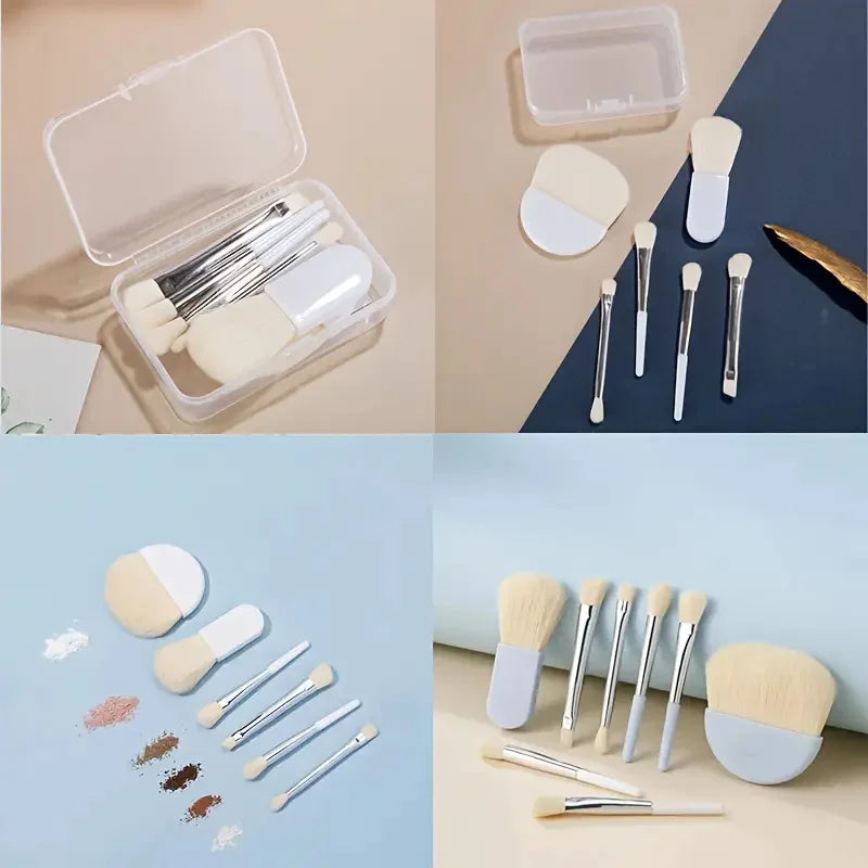 6Pcs Mini Makeup Brushes Set Soft Concealer Brush Beauty Foundation Eye Shadow Tool Portable Eyelash Brush with Storage Box Vue