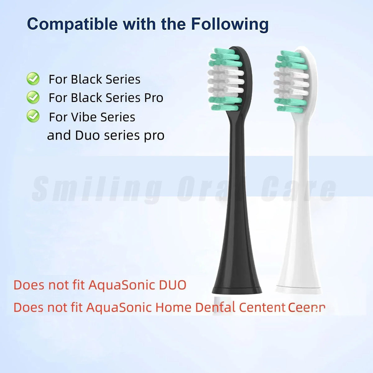 Electric Toothbrush Heads For Aquasonic Black Series/Series Pro/ Vibe Series Electric Toothbrush Unisex Replacement Nozzle Vue