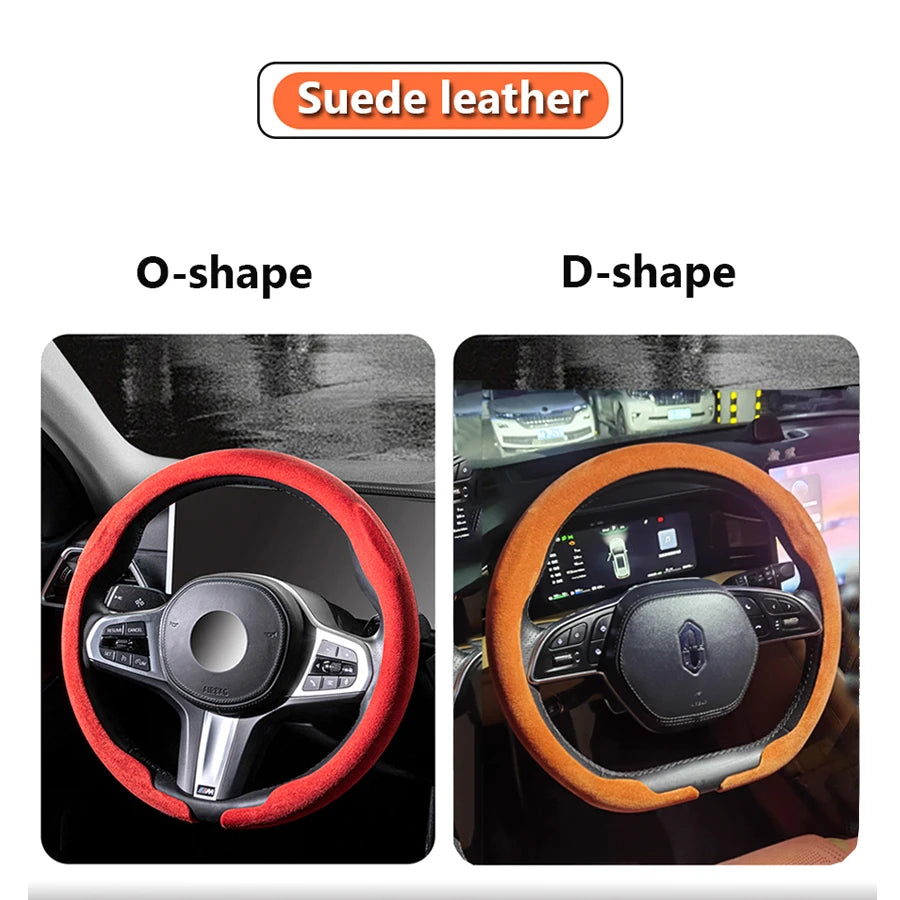 Suede Car Steering Wheel Cover For Mercedes-Benz AMG G-Class GLA GLB GLC GLE GLS Non-slip Protect Covers Premium Accessories Vue