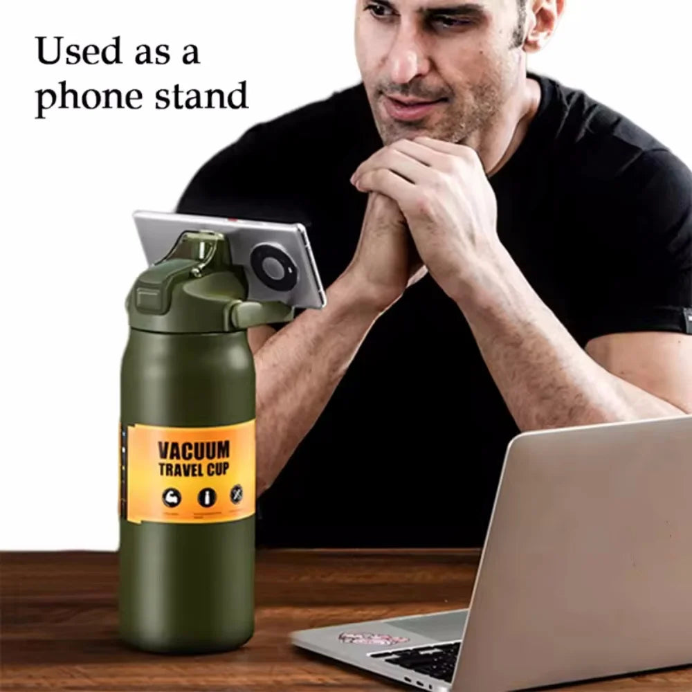 800ml Thermal Cup with Straw 304 Stainless Steel Thermal Mug Tumbler Coffee Cup Sports Vacuum Flasks Cold and Hot Water Bottle Vue