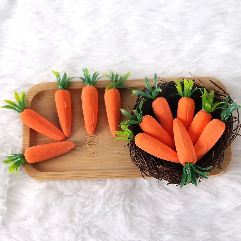 12Pcs Creative Mini Easter Carrots Realistic DIY Craft Easter Carrot Pendant Lightweight Handmade Happy Easter Ornaments Vue