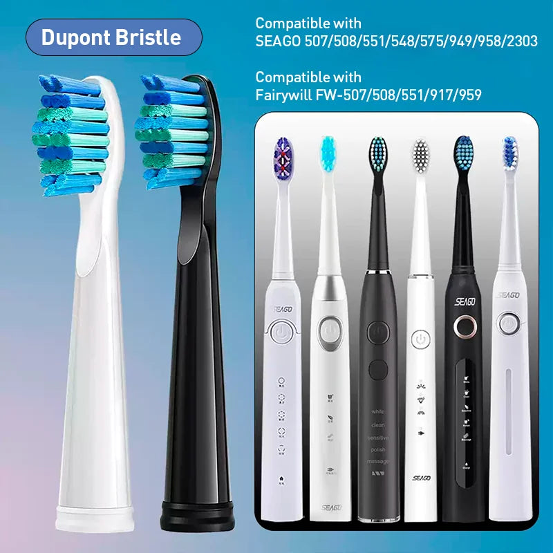 YUNCHI Replacement Electric Toothbrush Head Dupont Bristle Brush Refill For Fairywill Toothbrush Refills FW-D1/FW-D3/FW-D7 Vue
