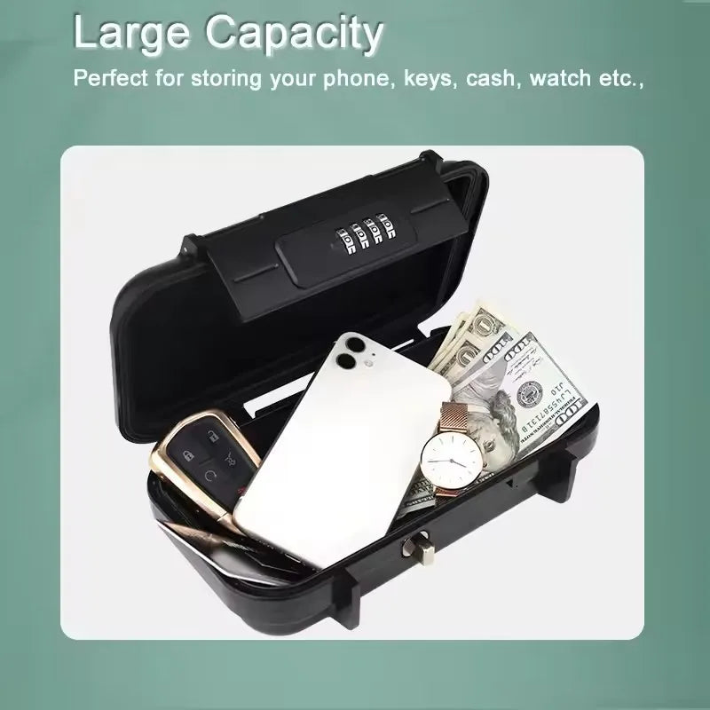 Creative Portable 4-digit Combination Lock Beach Safe Box With Steel Wire Outdoor Camp Sports Cycling Swim Security Storage Box Vue