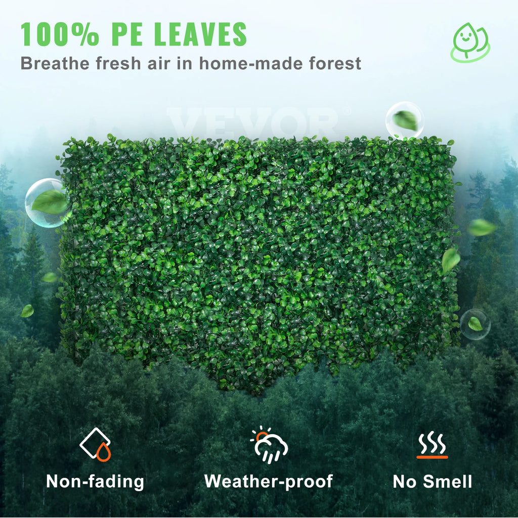 SucceBuy 24-Pack Artificial Boxwood Hedge Wall Panels 20x20/24x16 in Artificial Hedge Panels Vue