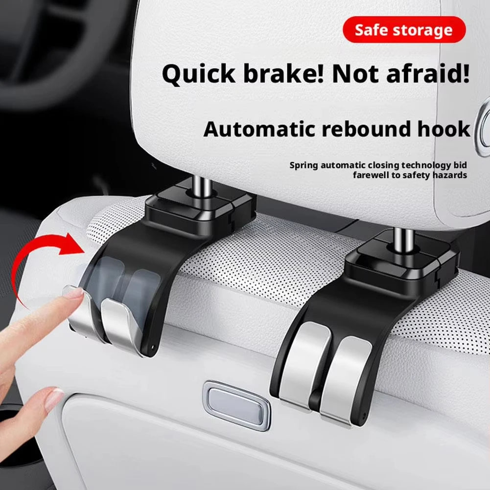 Car Headrest Hook Load-Bearing Car Rear Seat Hanging Hook Foldable Design Universal Stable Seat Back Hanger Vue