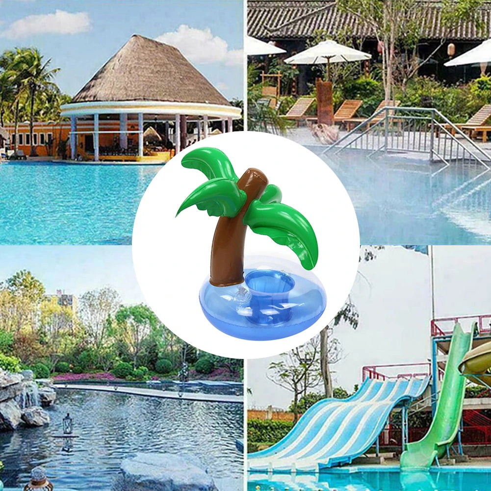 Inflatable Coconut Tree Drink Cup Stand Holder Summer Swimming Pool Floating Beach Backdrop Wedding Decoration Party Favors Vue
