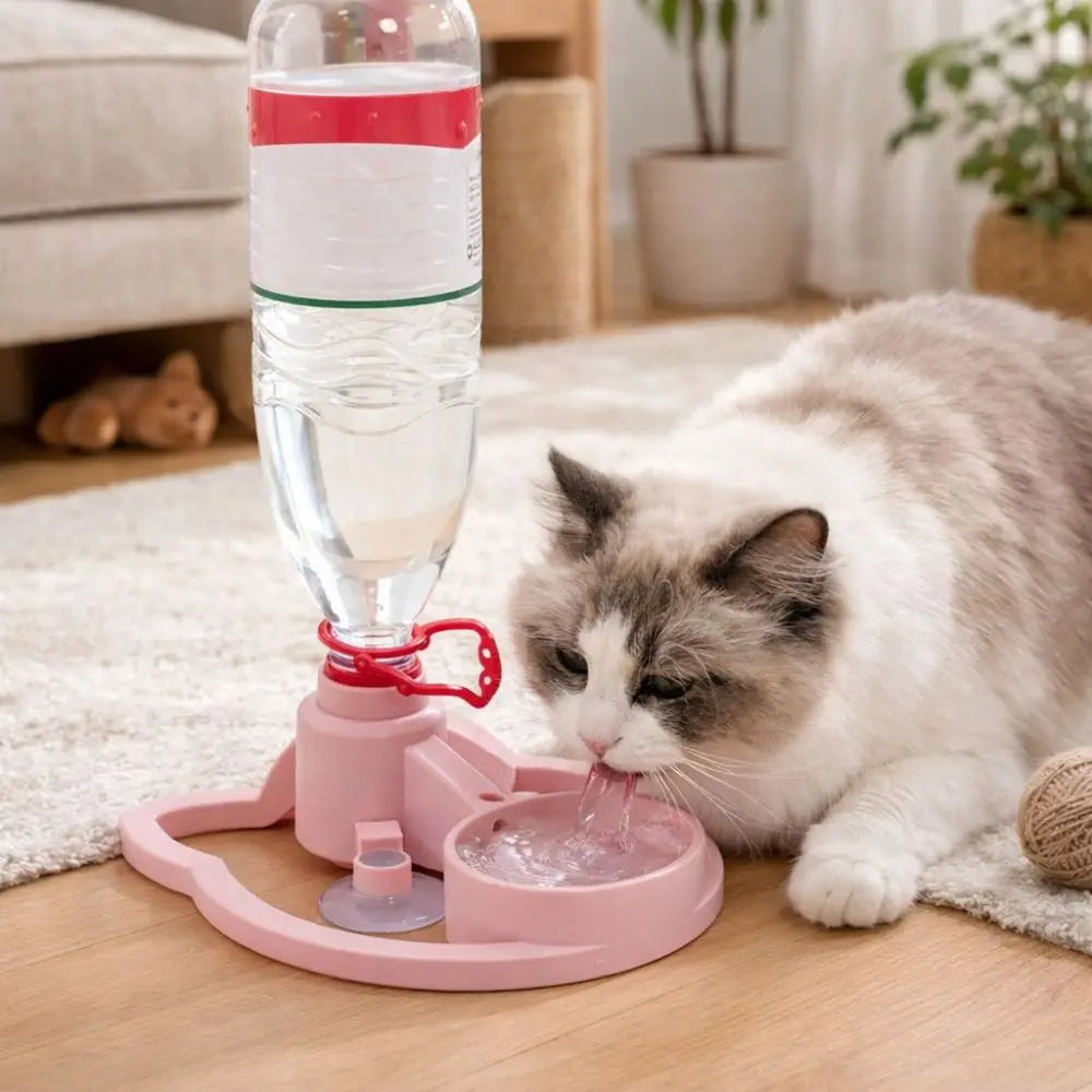 Automatic Water Renewal Cat Drinking Machine Anti Overturning Non Plug in Pet Water Bowl Wet Chin Prevention Stable Base Vue
