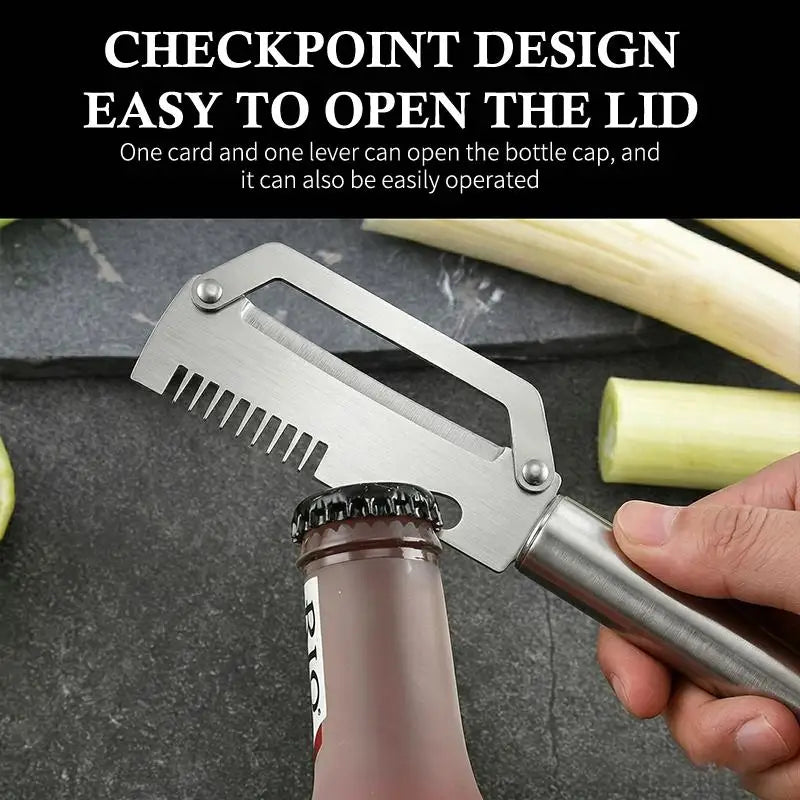 1PC Multi Functional Stainless Steel Scallion Peeling Knife Durable Kitchen Handle Tool for Home Vegetable and Food Prep Vue