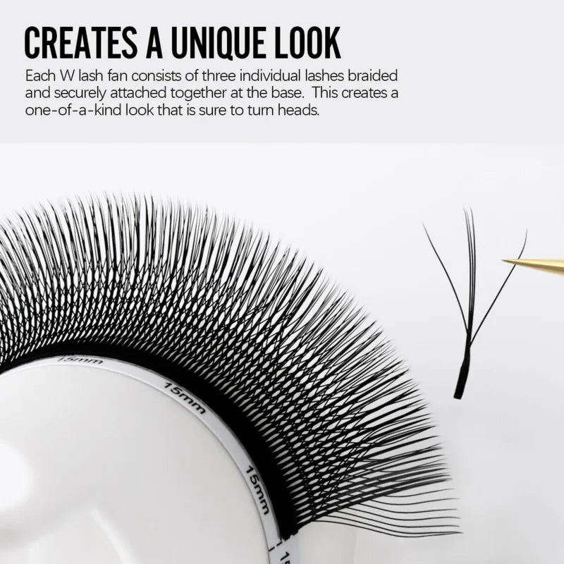 Wispy 3D W Shape Premade Fan Lash Extensions | Sense Lashes Premade Fan Lashes Vue