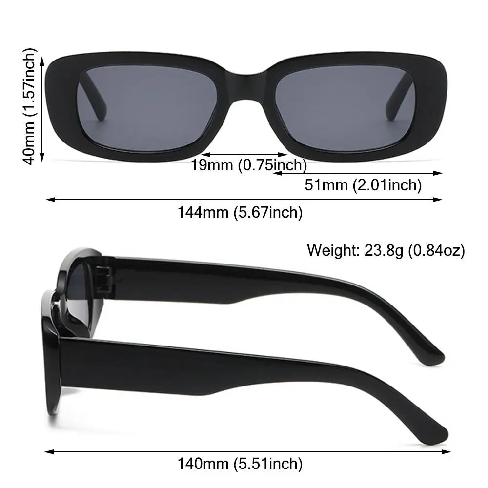 Trendy Narrow Square Frame Y2K Sun Glasses Candy UV400 Protection