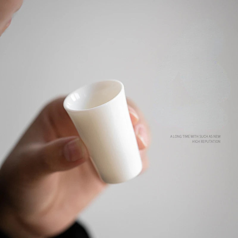 Elegant White Porcelain Teacup Set - Sheep Fat Jade Teacup, Chinese Tea Tasting Cups For Aromatic Experienceabkw Vue