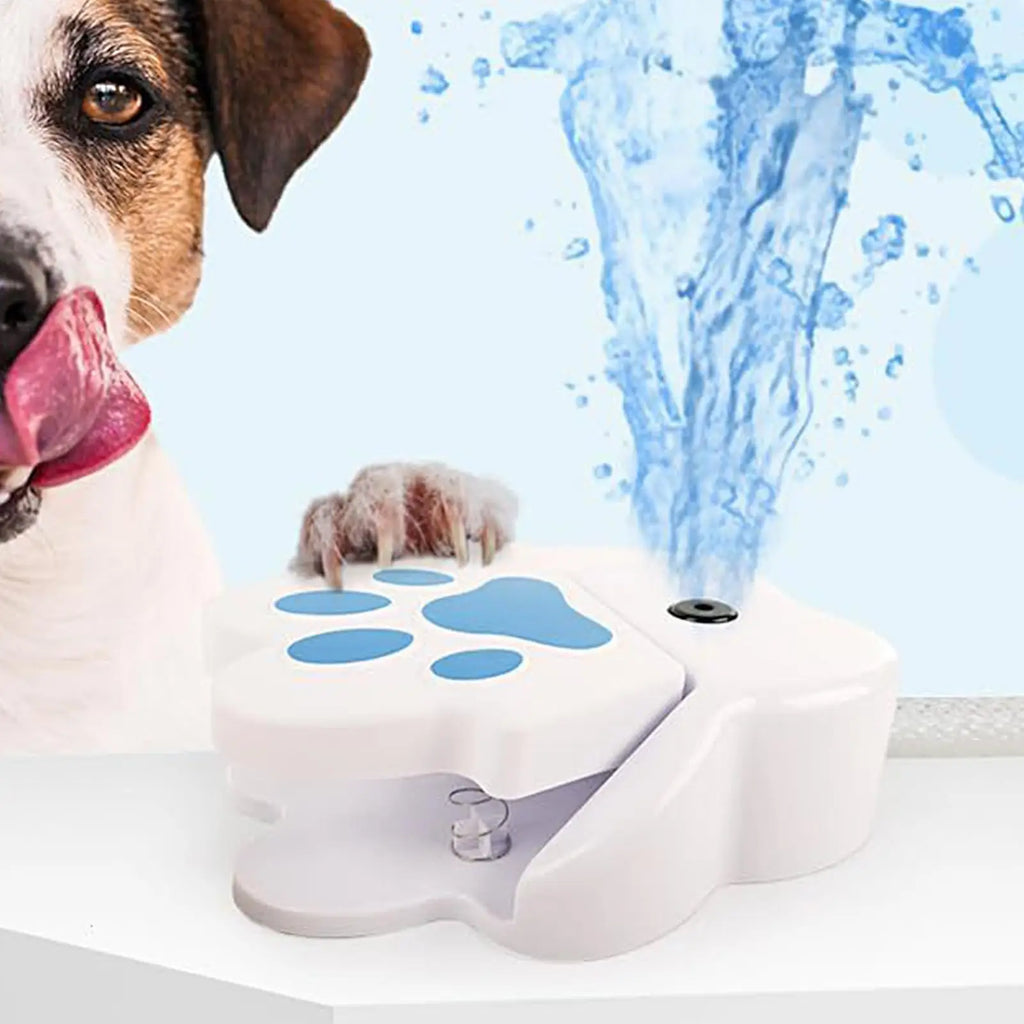 Step On Dog Drinking Fountain, Safe Interactive Puppy Water Spray Toy, Outdoor Pet Water Supply for Garden Yard & Patio Vue