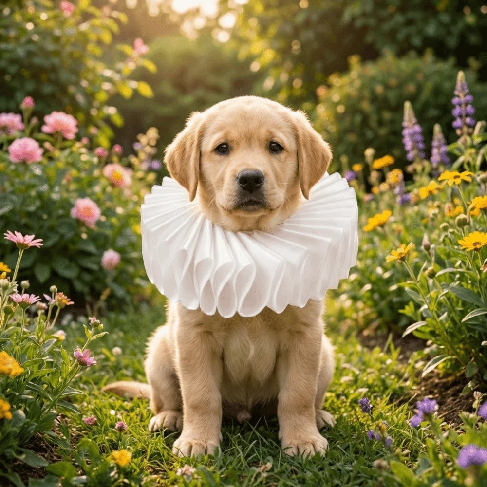 Victorian Costume Detachable Neck Ruffled Pet Collar Vintage Elegan Cat Collar Chic Dog Ruff Collar Pet Accessory Vue