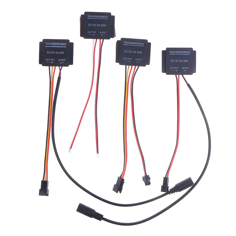 For Led Light Headlight Monochromatic Three Color Infinite Dimming DC 12-24V Bathroom Mirror Touch Induction Switch Sensor Vue