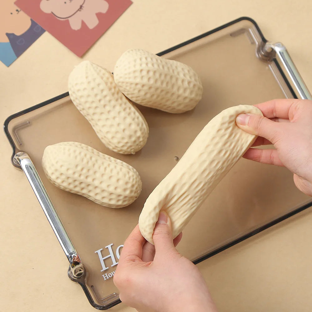 Hot Peanut shape Stress Imitation Peanut Squeeze Ball Squishy Toy Soft Feel Fidget Toy ASMR Sensory Anti Stress Squeeze Toys Vue