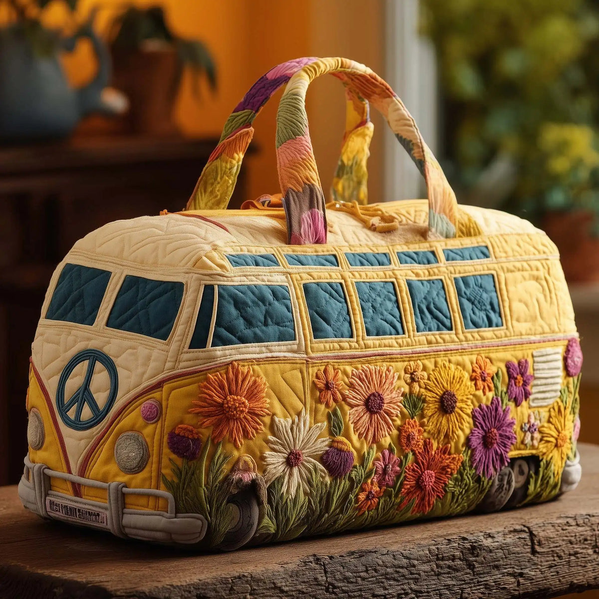 Women 3D Quilting Craft Travel Duffel Bag Fashion Sun Mountain Forest Vue A5